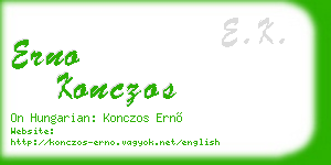 erno konczos business card