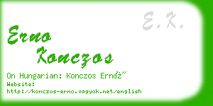 erno konczos business card